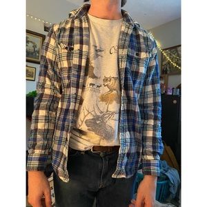 Blue American Eagle Flannel XS